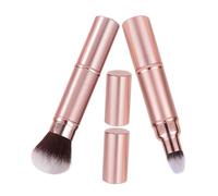 Homoyoyo 2pcs Retractable Dual Ended Makeup Brush with Protective Cap Multi Functional Beauty Tool for Foundation Blush Travel Friendly Design for Go Makeup Touchups