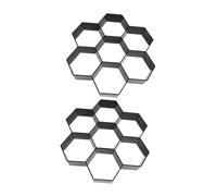 Homoyoyo 2pcs Reusable Hexagonal Garden Paving Molds Plastic Concrete Path Molds DIY Patio Walkway Floor Tile Maker for Driveways Courtyards Sidewalks