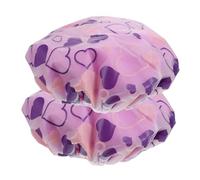 Homoyoyo 2pcs Reusable Shower Hair Cap for Women Double Layer Thickened Heart Shaped Towel Fabric Elastic Band Bathing Cap for Rapid Water Absorption Hair Drying Hat for Home Travel Gym
