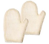 Homoyoyo 2pcs Reusable Whole Sisal Hemp Exfoliating Gloves Body Scrubber Mitts Soft Bath Mitts for Adults Unisex Beige Shower and Spa Use