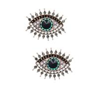 Homoyoyo 2pcs Rhinestone Evil Eye Brooch Pin Women Lapel Pin Jewelry Supplies Retro Style Brooch