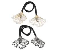 Homoyoyo 2pcs Rhinestone Pearl French Hair Bun Maker Durable Donut Curler for Wedding Hairstyles Strong Hold Styling Accessories Women