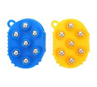 Homoyoyo 2pcs Roller Ball Lymphatic Glove Massager, 360-degree Roller Ball Massager Handheld Massage Glove Brush with 7 Rolling Ballls for Body Manual Massage Tool for Leg Neck Shoulder