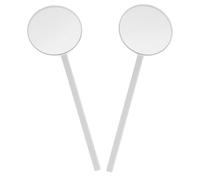 Homoyoyo 2pcs Round Handheld Lash Mirrors 7.4x2.4in Portable White Makeup Mirrors for Eyelash Extension Inspection and Travel Vanity Tools for Women
