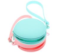 Homoyoyo 2pcs Silicone Earbud Case with Keychain, Portable Earphone Carrying Pouch for Travel, Pink and Green Compact Headphone Storage Bag