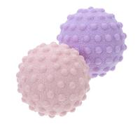 Homoyoyo 2pcs Silicone Massage Balls for Muscle Relaxation Small Yoga Ball Exercise Rollers for Trigger Point Therapy Soft Fascia Massage Tool in Pink Purple Portable for Fitness Rehab