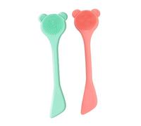 Homoyoyo 2pcs Silicone Nose Cleaning Brush Set with Soft Dense Bristles for Blackhead Removal Gentle Face and Nose Massager Lightweight Manual Silicone Brushes in Green and Orange