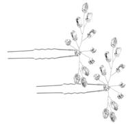 Homoyoyo 2pcs Silver Hairpin Headdress u Shape Hair Pins Wedding Bridal Hair Forks Women Clips for Wedding Ceremony
