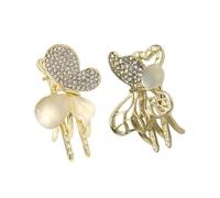 Homoyoyo 2pcs Small Opal Butterfly Hair Clips with Rhinestones and Hollow Design Elegant Hair Accessories for Women for Parties Celebrations and Daily Styling