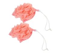 Homoyoyo 2pcs Soft Bath Loofah Balls Quick-Drying Exfoliating Mesh Sponge Shower Pouf with Hanging Design for Gentle Skin Care and Bathroom Organization