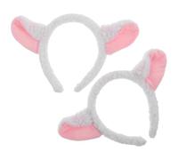 Homoyoyo 2pcs Soft Lamb Fleece Sheep Horns Ears Headband Cozy Animal Hairband for Adults Party Cosplay Costume White Cute Lightweight Headwear