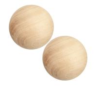Homoyoyo 2pcs Solid Wooden Balls Smooth Natural Wood Spheres for Crafts DIY Painting and Engraving Creative Projects Durable Wood Ornaments