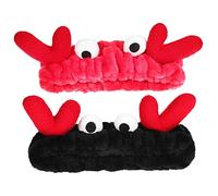 Homoyoyo 2Pcs Spa Headbands with Reindeer Antlers Adorable Skincare Hairbands for Women Comfortable Elastic Makeup Headbands for Washing Face and Self Care Activities