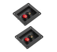 Homoyoyo 2pcs Speaker Box Terminal Plate with Copper and Abs Double Binding Posts Subwoofer Junction Cups for Home and Stage Audio Systems Easy Installation Black Connectors