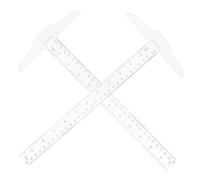 Homoyoyo 2pcs Square Ruler Double Scale Plastic Measuring Tool Centimeter for Drafting Architecture and Layout Work