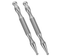 Homoyoyo 2pcs Stainless Steel Acupuncture Pen Massage Stick, Silver, Deep Tissue Acupressure Tool for Soreness, Sports and Home Relaxation, Fitness Enthusiasts and Office Workers