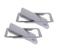 Homoyoyo 2pcs Stainless Steel Embedded Trash Can Lid Cover, Recessed Swing Flip Top for Kitchen Countertop Waste Bin, Medium 260x175mm Silver, Suitable for Bathroom and Home Use