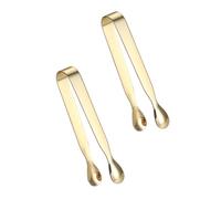 Homoyoyo 2pcs Stainless Steel Ice Cube Clamps Food Tongs with Anti-Slip Design for Sugar Cubes Lemon Slices Coffee Party Kitchen Accessories