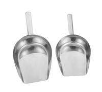 Homoyoyo 2Pcs Stainless Steel Kitchen Shovel Multi-use Food Scoop for Flour Grain Ice and French Fries Seamless Welded Design Smooth Polished Surface Easy to Clean Home and Professional Use
