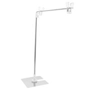 Homoyoyo 2pcs Stainless Steel L Shaped Poster Display Stand with Adjustable Clips, Portable Tabletop Sign Holder for Advertising Stand and Commercial Environments, Modern Minimalist Design