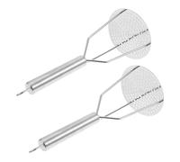 Homoyoyo 2pcs Stainless Steel Potato Crusher with Handle, Multipurpose Vegetable Masher Kitchen Tool for Home and Restaurant, Manual Food Pressing Tool for Mashed Potatoes