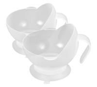 Homoyoyo 2pcs Suction Bowls Adaptive Bowl Anti-Fall Comfortable Touch Lightweight Pp Silicone Material for Handicapped People and Senior Feeding Assistance