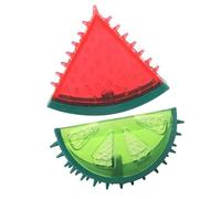 Homoyoyo 2pcs Summer Cooling Watermelon Teething for Dogs, Freeze Water-filled Chew for Puppies and Small Dogs, Sturdy Interactive Pet Playthings for Hot Weather