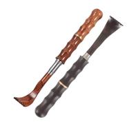 Homoyoyo 2pcs Telescopic Back Scratcher Wood Metal Retractable Long Handle Body Scratcher for Precisely Targeting Itch Zones, Portable for Travel and Office, for Adults