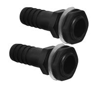 Homoyoyo 2pcs Threaded Bulkhead Fittings for Water Tanks, Heavy Duty Plastic Connector Adapter for Garden Hose, Rain Barrel and Aquarium Hosepipe Connections