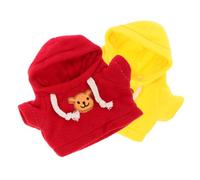 Homoyoyo 2pcs Tiny Doll Clothes for Stuffed Bear Soft Fabric Bear Hoodie Costume Easy to Wear Decorative Miniature Outfit for Lovely Small Doll Accessories