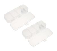 Homoyoyo 2PCS Transparent Double Layer Pencil Storage Boxes Plastic Stationery Cases for Students and Makeup Brush Organizer Portable Compact Design