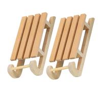 Homoyoyo 2pcs Unique DIY Model Xmas Mini Sled Decor Sleigh Adornment for Doll House Models Home Layout Decor Christmas Village Scene
