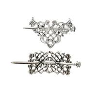 Homoyoyo 2pcs Viking Knot Hair Barrette Alloy Hair Slide Clips for Women Vintage Hairpins with Strong Grip for Everyday and Special Occasions