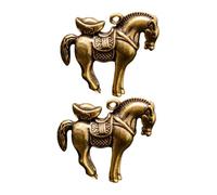 Homoyoyo 2Pcs Vintage Brass Keychain Pendant DIY Car Key Charm with Smooth Polished Surface Unique Craft Decoration Men and Women