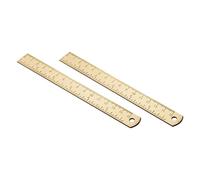 Homoyoyo 2Pcs Vintage Brass Rulers Multi Function Straight Drawing Ruler and Bookmark for School Office Home Study Supplies