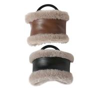 Homoyoyo 2pcs Vintage PU Leather Hair Scrunchies Set Plush Soft Ponytail Holders for Women Elastic Hair Ties for Thick and Thin Brown and Black Accessories