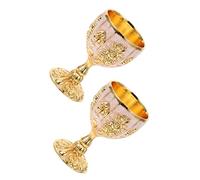 Homoyoyo 2pcs Vintage Style Antique Wine Goblets - Elegant Decorative Cups for Home Bar and Banquets - Workmanship Smooth Finish Perfect for Celebrations and Gifting