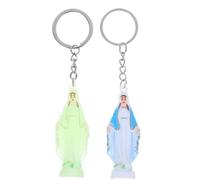 Homoyoyo 2pcs Virgin Mary Keychain Set - Religious Blessed Mother Keyrings for Faith and Spirituality - Unique Pendants for Party Favors and Personal Use for Religious
