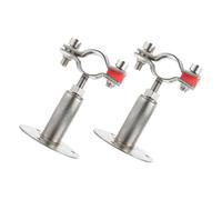 Homoyoyo 2pcs Wall Mount Tube Support Stainless Steel Hose Clamp Hose Clamp Adjustable Stainless Steel Adjustable Tube Brackets Silver