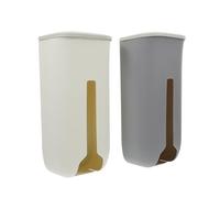 Homoyoyo 2pcs Wall-Mounted Trash Bag Rack Large Storage Space Lightweight White Pp Plastic Bag Holders for Bathrooms and Bedrooms Simple Style for Home Organisation