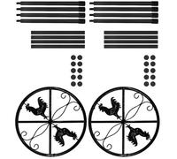 Homoyoyo 2pcs Waterer Metal Feeder Stand Chicken Coop Feeder Rack for Garden and Home Black Iron Heavy Duty Easy to Maintain Support Drinker for Chickens