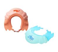 Homoyoyo 2pcs Waterproof Shower Cap with Elastic Band, Lightweight Pp Hair Washing Hat with Ear Shield and Infants, Adjustable Bath Visor for Hair Washing and Bath Time Protection
