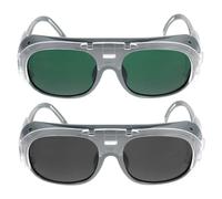 Homoyoyo 2pcs Welding Protector Glasses Resistant Glare Goggles with Vent Design for Comfortable Use in Welding and Dust Protection