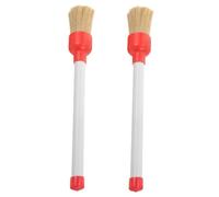 Homoyoyo 2pcs Wheel Detailing Brush with Handle Round Head Tire Shine Applicator for Car Cleaning High-Density Bristles for Automotive Household Outdoor Use
