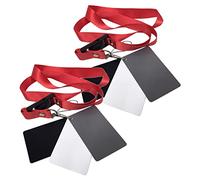 Homoyoyo 2pcs White Balance Card with Lanyard Strap Black Grey Photography Exposure Checker for Digital Cameras Video and Film Durable Scratch-resistant Essential for Accurate Lighting