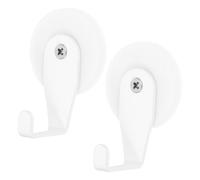 Homoyoyo 2pcs White Round Magnetic Hooks with Right Angle Iron Hangers for Refrigerator Kitchen Cabinet, Strong Metal Coat and Wreath Holder, Suitable for Indoor Door and Locker