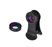 Homoyoyo 2pcs Wide Angle Macro Clip Lens Kit for Mobile Phones Professional Camera Lens Accessory for Smartphones Black