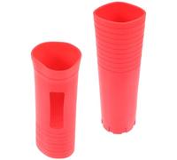 Homoyoyo 2pcs Wireless Handheld Microphone Handle Cover Anti-slip Silicone Mic Sleeve Fit Shockproof Protective Case for Ktv Karaoke Red