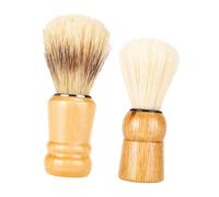 Homoyoyo 2pcs Wood Handle Shave Brush Set for Men with Nylon Bristles, for Beard Styling and Care at Home or Hair Salon Use, Shave Cream Brush Gift for Father's Day