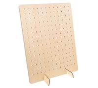 Homoyoyo 2pcs Wood Pegboard Display Stand and Desk Organizing | Khaki Natural Wood Finish, Adjustable Arrangement, Tabletop Presentation for Rings, Tools and Booth Use